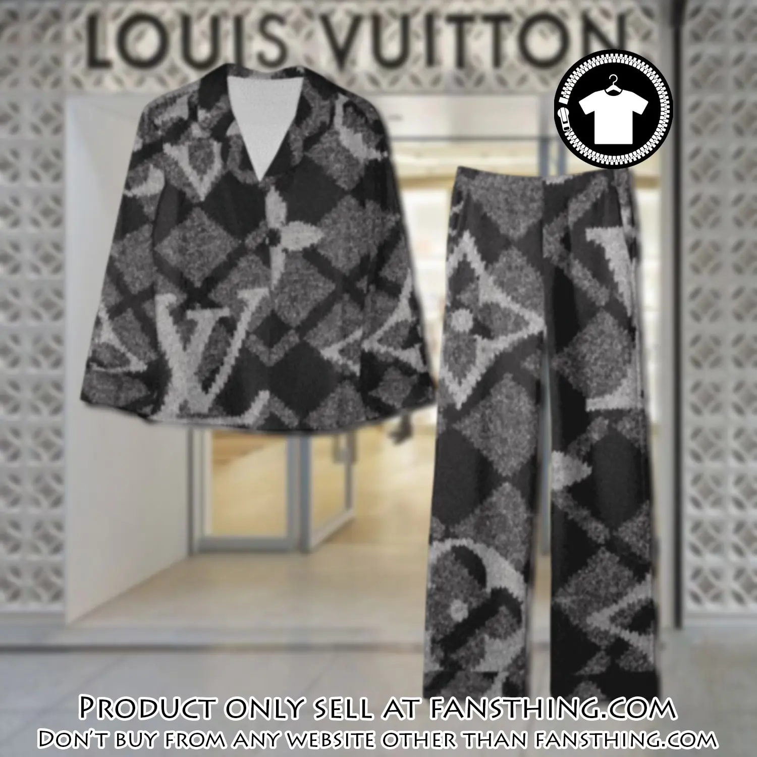 Trending luxury lv satin pajama set pjs1109 fst0720559